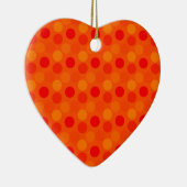 Sehen Dots Orange Herz Ornament (Rechts)