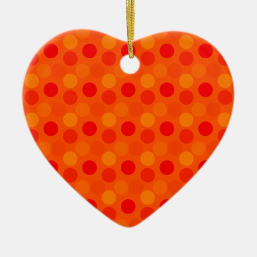 Sehen Dots Orange Herz Ornament (Vorne)