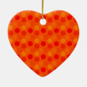 Sehen Dots Orange Herz Ornament (Hinten)