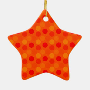 Sehen Dots Orange Start Shaped Ornament