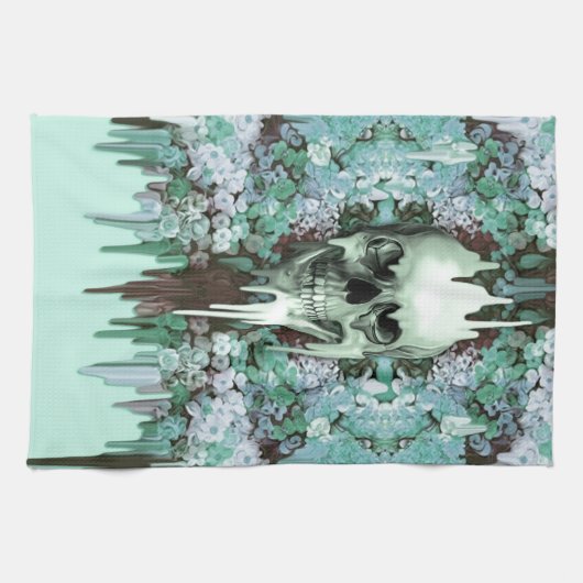 Sehen Farbdes schmelzenden Zuckerschädels Küchentuch (Horizontal)