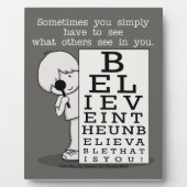 Sehen ist Glaubensdiagramm Fotoplatte (Vorderseite)