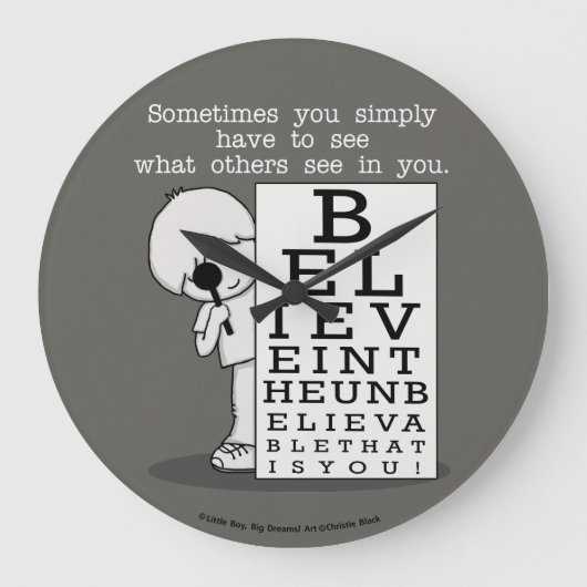 Sehen ist Glaubensdiagramm Große Wanduhr (Vorderseite)