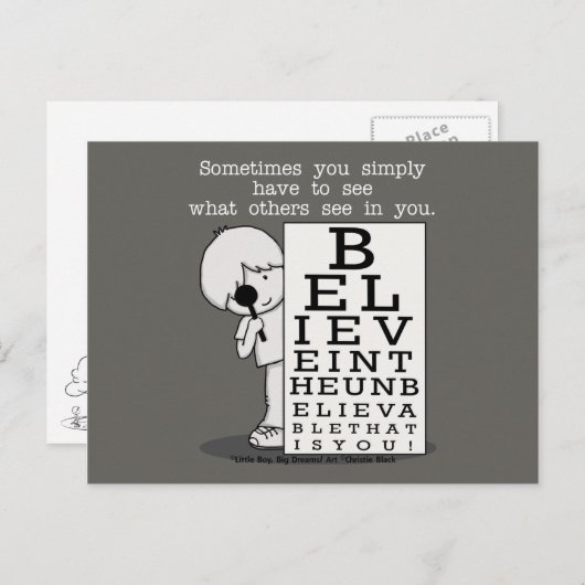 Sehen ist Glaubensdiagramm Postkarte (Vorne/Hinten)