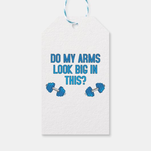 Sehen meine Arme darin groß aus? Geschenkanhänger (Rückseite)