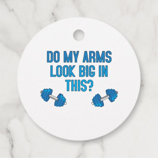 Sehen meine Arme darin groß aus? Geschenkanhänger (Rückseite)
