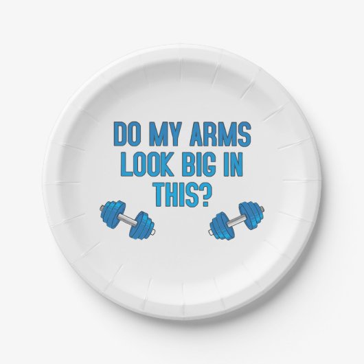 Sehen meine Arme darin groß aus? Pappteller (Vorderseite)