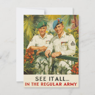 Sehen Sie alles in der regulären Vintagen Rekrutie Postkarte