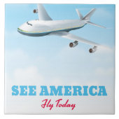 Sehen Sie Amerika - Fliegen Sie heute! Fliese (Vorderseite)