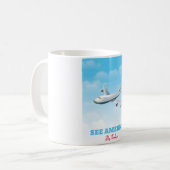 Sehen Sie Amerika - Fliegen Sie heute! Kaffeetasse (Vorderseite Links)
