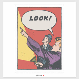 SEHEN SIE! Das Ding am Himmel • Golden Era Comic A Aufkleber