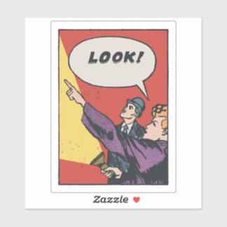 SEHEN SIE! Das Ding am Himmel • Golden Era Comic A Aufkleber