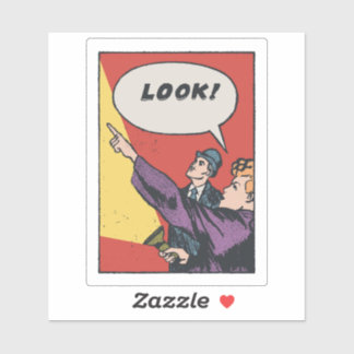 SEHEN SIE! Das Ding am Himmel • Golden Era Comic A Aufkleber