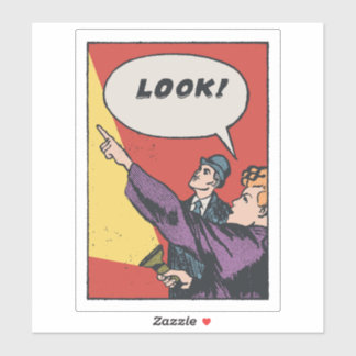 SEHEN SIE! Das Ding am Himmel • Golden Era Comic A Aufkleber