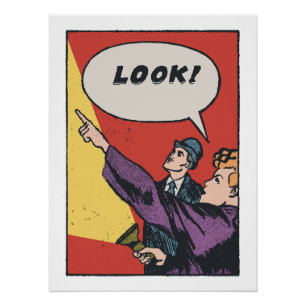 SEHEN SIE! Das Ding am Himmel • Golden Era Comic A Poster