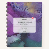 Sehen Sie das Gute in sich selbst Lila Notebook Notizblock (Vorderseite)