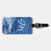 Sehen Sie das mit Monogramm Meer Gepäckanhänger (Vorderseite horizontal)