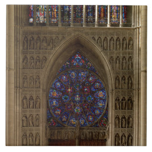 Sehen Sie das Schauen West vom Nave, Rosenfenster Fliese