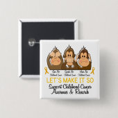 Sehen Sie, dass zu sprechen keinen Kindheits-Krebs Button (Vorne & Hinten)