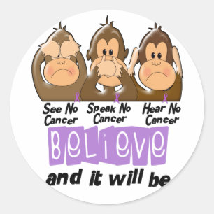 Sehen Sie, dass zu sprechen keinen Krebs 1 hören Runder Aufkleber