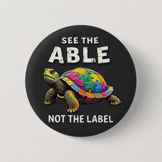 Sehen Sie den Able, nicht das Etikett Autismus Sch Button (Vorderseite)