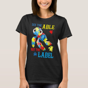 Sehen Sie den Able nicht das Etikett Turtle Puzzle T-Shirt