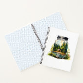 Sehen Sie den Bach, das Haus im Glas Glas Glas Notizblock (Innenseite)