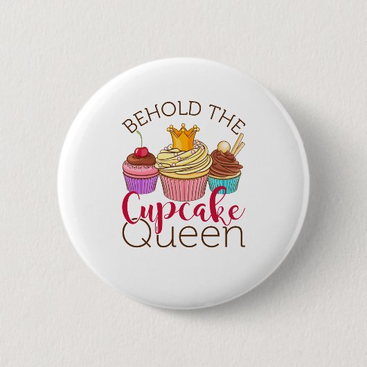 Sehen Sie den Cupcake Queen Cupcakes Lover Baker Button (Vorderseite)