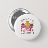 Sehen Sie den Cupcake Queen Cupcakes Lover Baker Button (Vorne & Hinten)