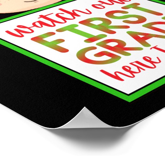 SEHEN SIE DIE ERSTE GRADE HIER KOMME ICH lustig ni Poster (Ecke)