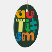 Sehen Sie die Fähigkeit nicht das Etikett Autismus Keramik Ornament (Rechts)