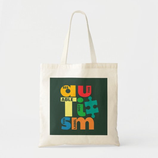 Sehen Sie die Fähigkeit nicht das Etikett Autismus Tragetasche (Vorne)