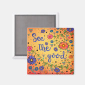 Sehen Sie die gute Inspirivity Floral Trendy Whims Magnet (Vorderseite/Rückseite)