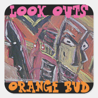 SEHEN SIE DIE ORANGE BUCH. QUADRATISCHER AUFKLEBER
