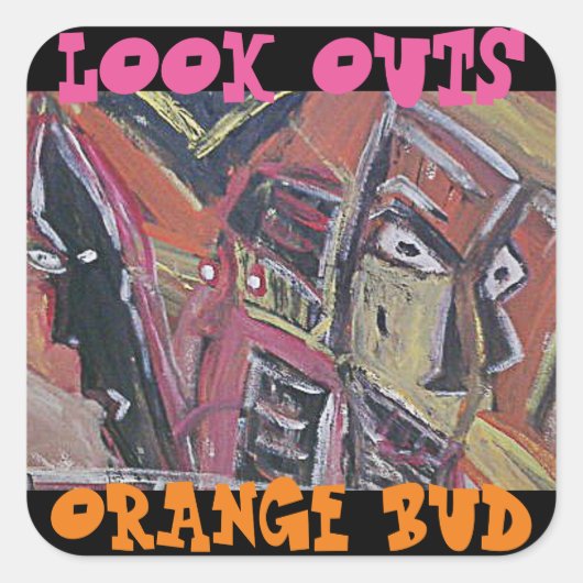 SEHEN SIE DIE ORANGE BUCH. QUADRATISCHER AUFKLEBER (Vorderseite)