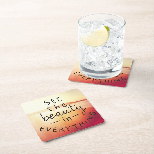 Sehen Sie die Schönheit in alles Rechteckiger Pappuntersetzer (Vor Ort)