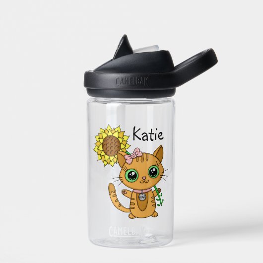 Sehen Sie die Schönheit | Orangefarbene Katze und Trinkflasche (Links)