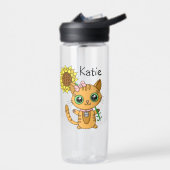 Sehen Sie die Schönheit | Orangefarbene Katze und  Trinkflasche (Links)