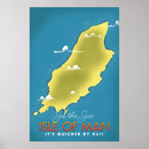 Sehen Sie die Sonne - Isle of Man Reiseplakat. Poster