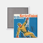 Sehen Sie die sowjetische Gewerkschaft im Entstehe Magnet (Vorderseite/Rückseite)