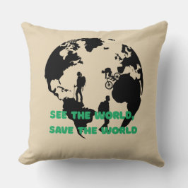 Sehen Sie die Welt Gerettet Radwandern Kissen
