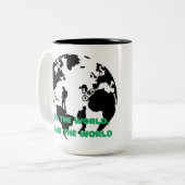 Sehen Sie die Welt Gerettet Radwandern Zweifarbige Tasse (Vorderseite Links)