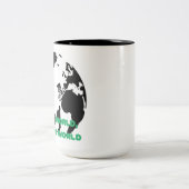 Sehen Sie die Welt Gerettet Radwandern Zweifarbige Tasse (Mittel)