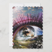 Sehen Sie die Welt mit einem Auge an Einladung (Rückseite)