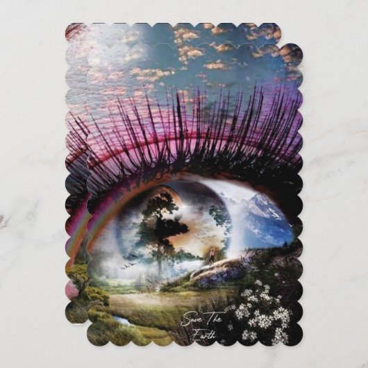 Sehen Sie die Welt mit einem Auge an Einladung (Vorne/Hinten)