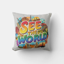 Sehen Sie diese Welt.wirbelkissen Kissen