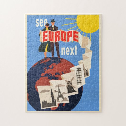 Sehen Sie Europa Next-Reiseplakat, Puzzle (Vertikal)