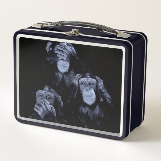 Sehen Sie, hören Sie, sprechen Sie kein Übel Metall Brotdose (Vorderseite)