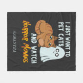 Sehen Sie Horror-Filme und Hauskatzen Personalisie Fleecedecke (Vorderseite (Horizontal))