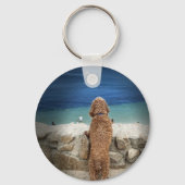 Sehen Sie Hunde am Strand Schlüsselanhänger (Vorderseite)